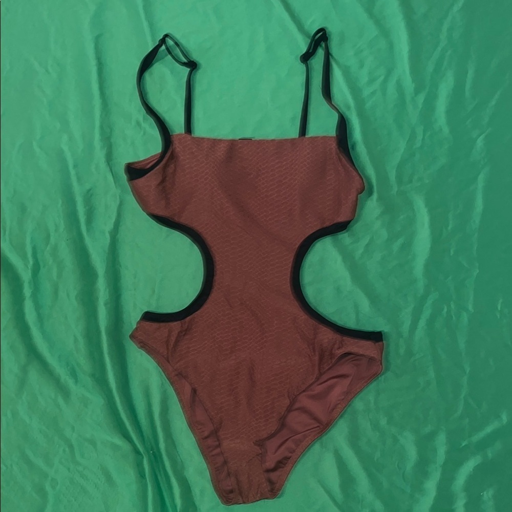 NWOT Sanctuary Brown Cutout Swimsuit size XL